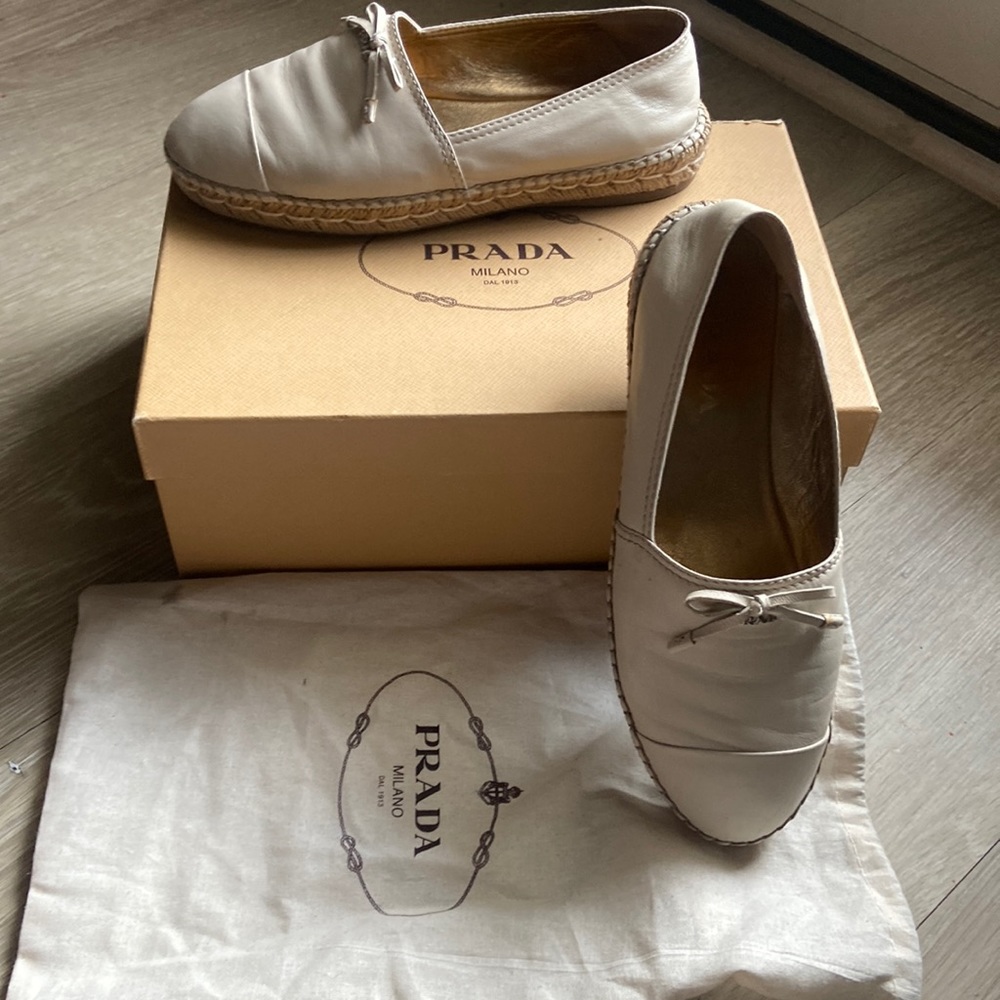 Prada leather espadrilles